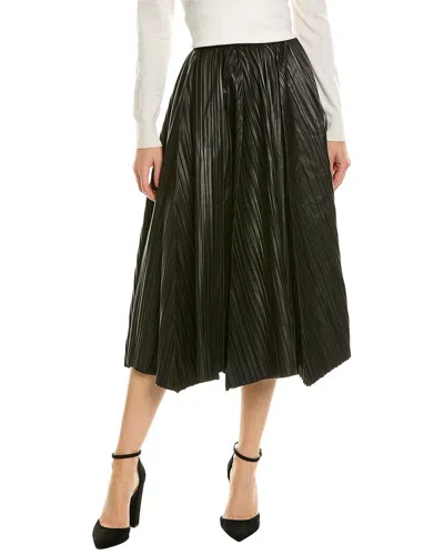 Shop Ferragamo Leather Maxi Skirt In Black
