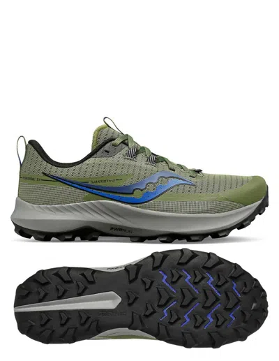 Shop Saucony Men's Peregrine 13 Trail Shoes In Glade/black In Multi