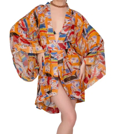 Shop Bela Brand Apoteose Kimono In Printing Harmonia In Multi