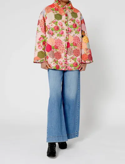 Shop Manoush Roses Patchwork Jacket In Pink/multi