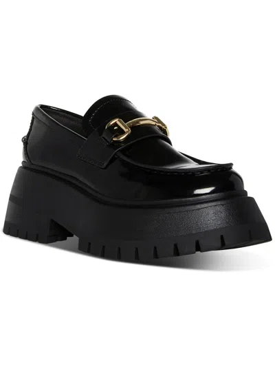 Shop Madden Girl Privy-b Womens Patent Slip On Loafer Heels In Multi
