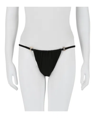 Shop Versace Greca Hardware Bikini Bottom In Black