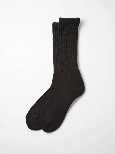 Shop Alex Mill Rototo Loose Pile Crew Socks In Black