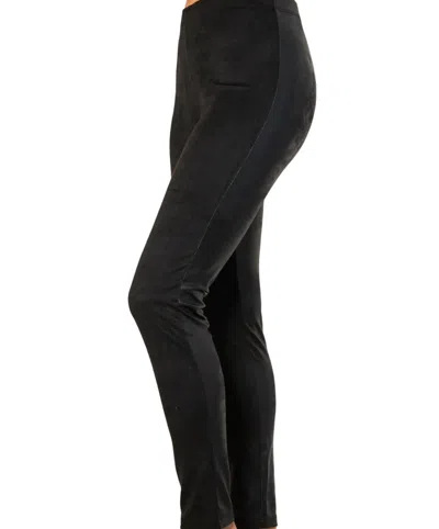 Shop Angel Apparel Vegan Leather/suede Pant In Black