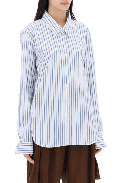 Shop Dries Van Noten "striped Celina Tape Shirt In White