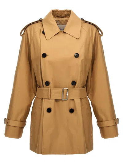 Shop Burberry Double-breasted Short Trench Coat Coats, Trench Coats Beige
