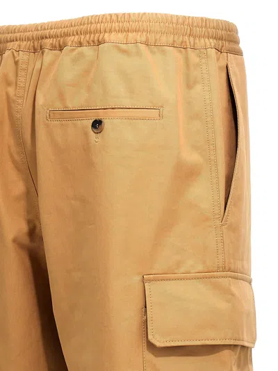 Shop Marni Gabardine Cargo Pants Beige