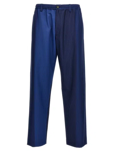 Shop Marni Striped Pants Blue