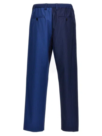Shop Marni Striped Pants Blue