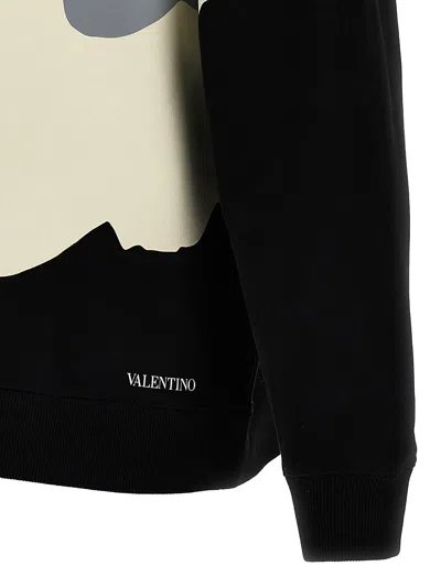 Shop Valentino Flower Portrait Sweatshirt White/black