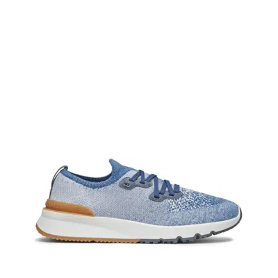 Shop Brunello Cucinelli Sneakers In Blue/white