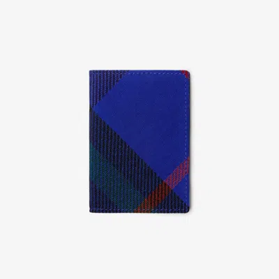 Shop Burberry Check Folding Card Holders In Blue