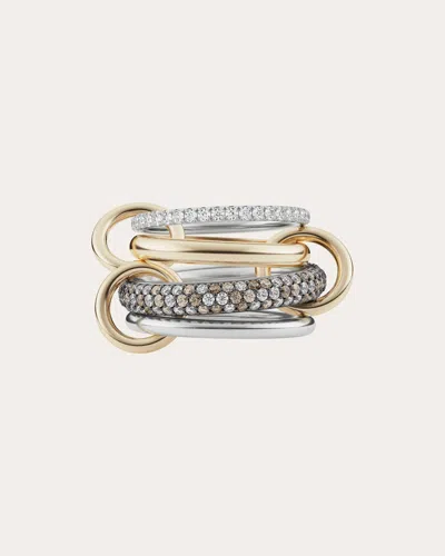 Spinelli Kilcollin Women's Vega 18k Gold Sterling Silver And Mixed-diamond Linked Rings In Multicolor