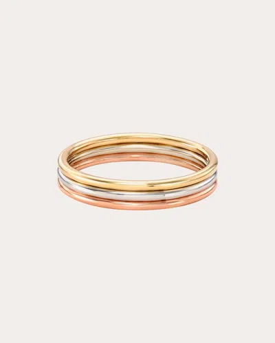 Shop Zoe Lev Women's Multi-tone Trio Band 14k Gold In Multicolor