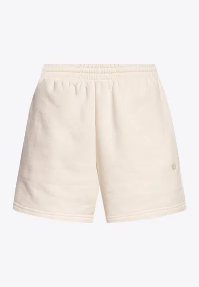 Shop Adidas Originals Adicolor Logo Patch Shorts In Cream