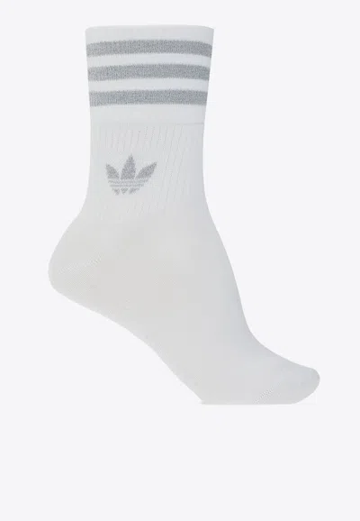 Shop Adidas Originals Adicolor Logo Crew Socks - Set Of 2 In Multicolor