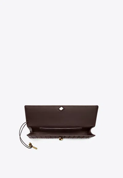 Bottega Veneta Long Andiamo Clutch Bag With Handle In Fondant