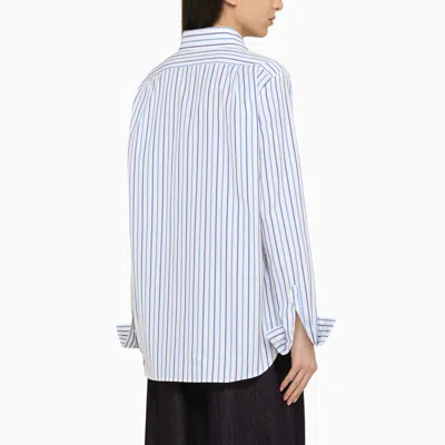 Shop Dries Van Noten Light Blue Striped Long Sleeves Shirt Women