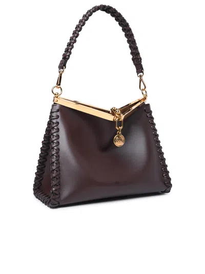 Shop Etro Woman  'vela' Brown Midi Leather Bag