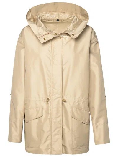 Shop Fay Woman  Beige Polyester Parka In Cream
