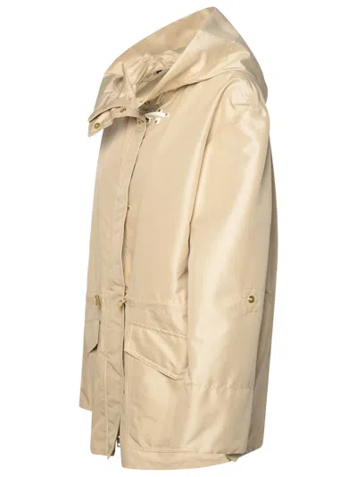 Shop Fay Beige Polyester Parka Woman In Cream