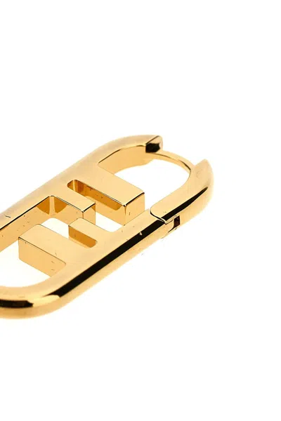 Shop Fendi Women 'o'lock' Single Earrings In Gold