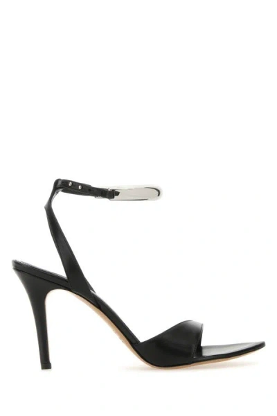 Shop Isabel Marant Woman Black Leather Yluan Sandals