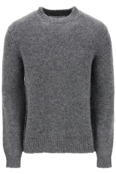 Shop Jil Sander Alpaca Crew Neck Sweater Men In Gray
