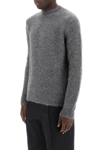 Shop Jil Sander Alpaca Crew Neck Sweater Men In Gray