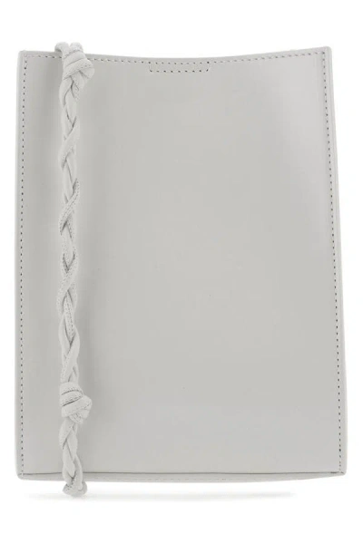 Shop Jil Sander Woman Light Grey Leather Small Tangle Shoulder Bag In Gray