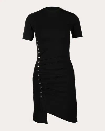 Shop Rabanne Women's Asymmetric T-shirt Mini Dress In Black