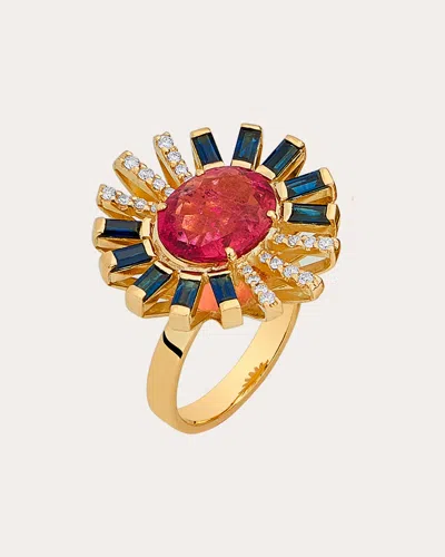 Shop Carol Kauffmann Women's Sunshine Ring 18k Gold In Multicolor