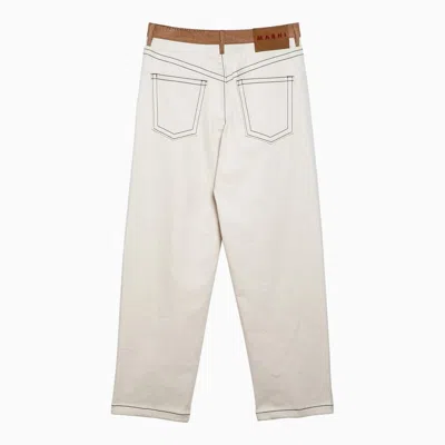 Shop Marni White/beige Regular Denim Jeans Women