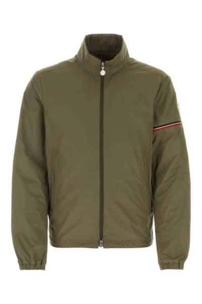 Shop Moncler Man Army Green Polyester Ruinette Jacket