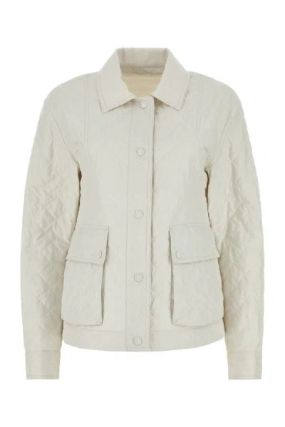 Shop Moncler Woman White Polyester Galene Jacket
