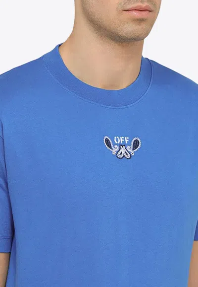 Shop Off-white Bandana Arrow Crewneck T-shirt In Blue