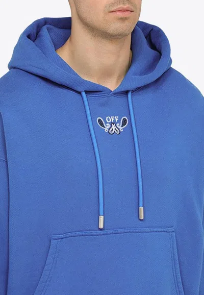 Shop Off-white Bandana Arrow Logo Hoodie In Blue