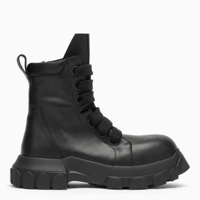 Shop Rick Owens Black Leather Lace-up Boot Men
