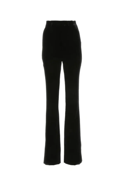 Shop Saint Laurent Woman Black Velvet Pant