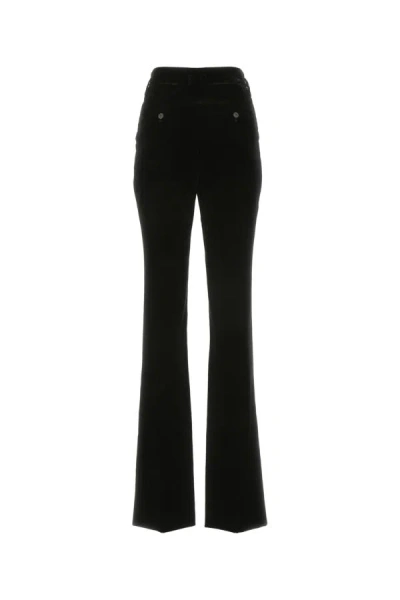 Shop Saint Laurent Woman Black Velvet Pant