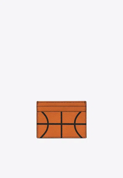 Shop Off-white Basketball Leather Cardholder In Orange
