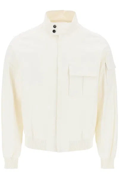Shop Ferragamo Salvatore  Linen Coated Blouson Men In White