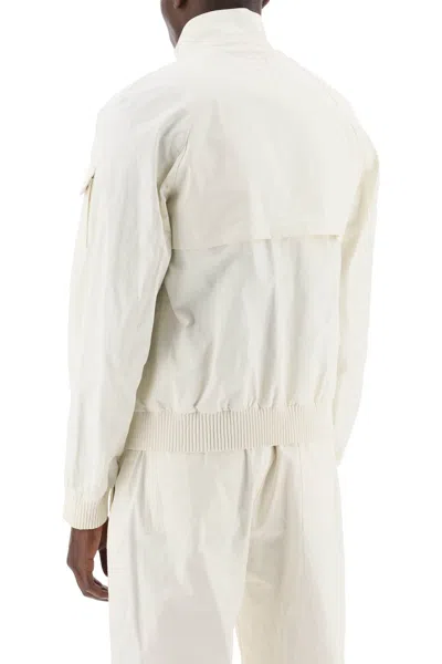 Shop Ferragamo Salvatore  Linen Coated Blouson Men In White