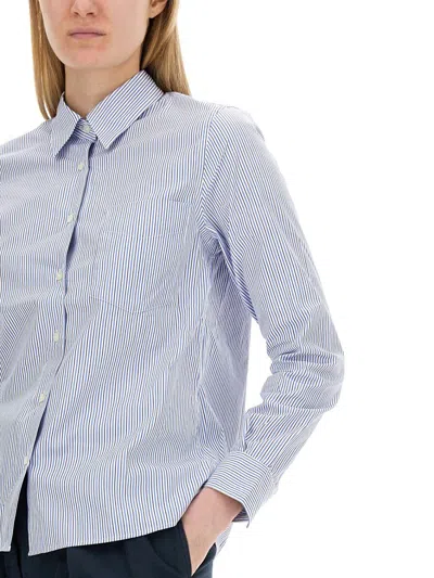 Shop Aspesi Striped Shirt In Azure