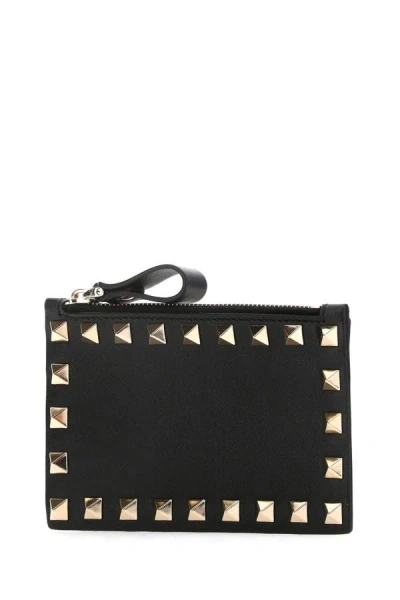 Shop Valentino Garavani Woman Black Leather Card Holder