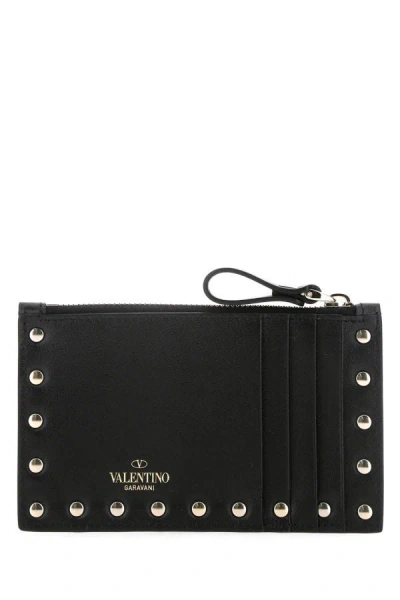 Shop Valentino Garavani Woman Black Leather Card Holder