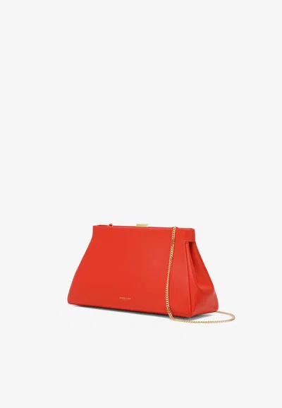 Shop Demellier London Cannes Chain Leather Clutch In Red