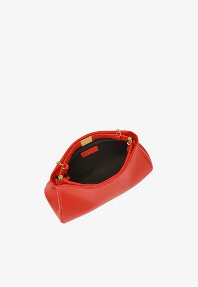 Shop Demellier London Cannes Chain Leather Clutch In Red