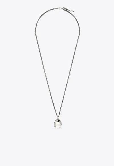 Shop Alexander Mcqueen Charm Pendant Necklace In Silver