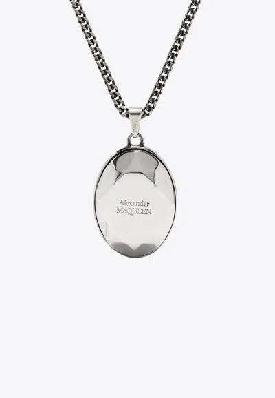 Shop Alexander Mcqueen Charm Pendant Necklace In Silver